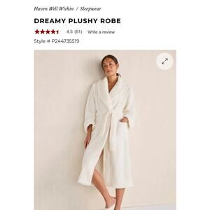 Haven Well Within Dreamy Plushy Robe Womens sz xl white
